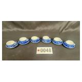 Set of 6 vintage blue willow miniature tea set,