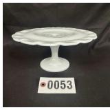 Milk glass cake stand