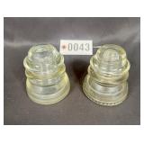 (2) clear glass insulators