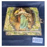 Antique Victorian celluloid book form music box &