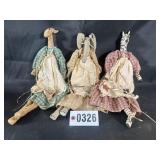 Noahï¿½s Ark themed (3) paper mache dolls