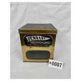 Vintage Pennant Crackers & Cakes storage tin w/