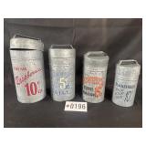 Set of 4 vintage galvanized "Fresh Raspberries"