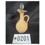 Clay cruet with glass stopper