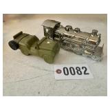 (2) Avon army jeep/train bottles