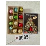 Vintage miniature glass Christmas ornaments &