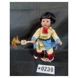 Vintage Native American doll with vinyl head and