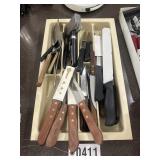 Lg. utensil organizer & contents of assorted