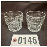 (18) cut glass juice glasses