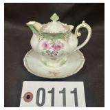 RS Prussia swag & tassle covered sugar bowl w/
