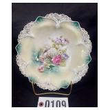 RS Prussia 10.5" carnation mold serving bowl
