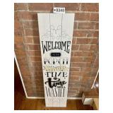 Wood porch sign, 48"x12"