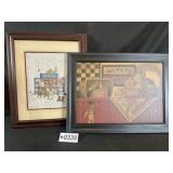 (2) framed prints