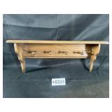 Wood wall coat rack