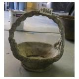 Cement ornamental basket