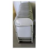 (17) gray padded metal folding chairs with