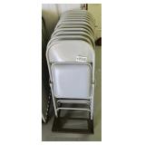(12) gray padded metal folding chairs with