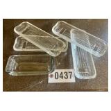 6 Pcs. pressed & clear glass butter dishes