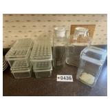9 Pcs. clear glass storage containers w/lids