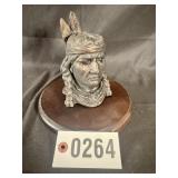 "BZ Brave" bust on wood base, resin, 6.5"