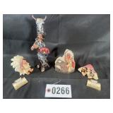4 pcs - resin Native American figures - "2