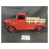 Primitive metal Christmas truck with tree