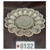 Pressed glass 11" hobnail relish dish