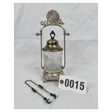 Antique Victorian Clear glass pickle castor w/