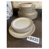 Large stoneware dinnerware set plates & bowls