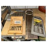 Router bit set and chisels