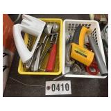 (2) Sm. plastic trays of kitchen utensils: ice