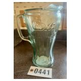 Coke embossed glass pitcher