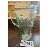Coke embossed glass pitcher
