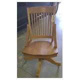 Antique oak office rolling desk chair