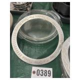 (2) Pyrex pie plates & aluminum pie crust shield