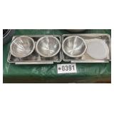 Stainless Steel prep/condiment bowls, trays, &