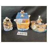 Noahï¿½s Ark themed Porcelain cookie jar, clock,