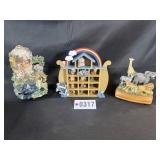 Noahï¿½s Ark themed(3) music boxes and wall display
