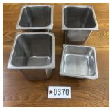 (4) 6 x 5.5 x 9D SS pan inserts, (1) is shallow
