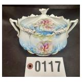 RS Prussia melon mold covered biscuit jar