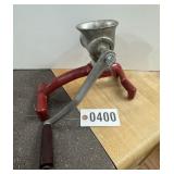 Vintage hand crank meat grinder - countertop