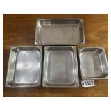 (4) Assorted sizes Stainless Steel pan inserts: