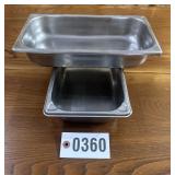 (2) 12" x 6" x 2"D Stainless Steel pan inserts