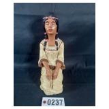 Cement Indian statue - Native American, 14" (very