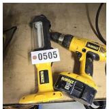 DeWalt cordless drill and cordless work light