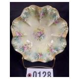 RS Prussia pink rose 10" serving bowl