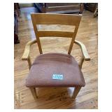 Mission style upholstered arm chair