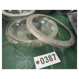 (3) Pyrex pie plates & aluminum pie crust shield