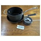 3pcs: Sm saucepan w/lid, 4.5 qt stockpot & 10"