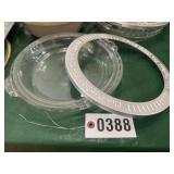 (2) Pyrex pie plates & aluminum pie crust shield